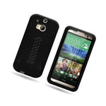 For Htc One M8 Case Hard Soft Dual Layer Black Black Hybrid Stand Cover