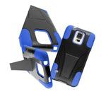 For Samsung Galaxy S5 Blue Black Case Hybrid Stand Heavy Duty Hard Cover