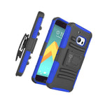 For Htc 10 Belt Clip Case Blue Black Holster Hybrid Phone Cover