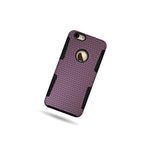 Purple Black Hybrid Case Heavy Duty Protective Mesh Cover For Apple Iphone 6