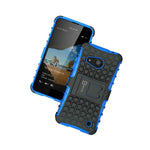 For Microsoft Lumia 550 Case Blue Black Dual Layer Kickstand Phone Armor