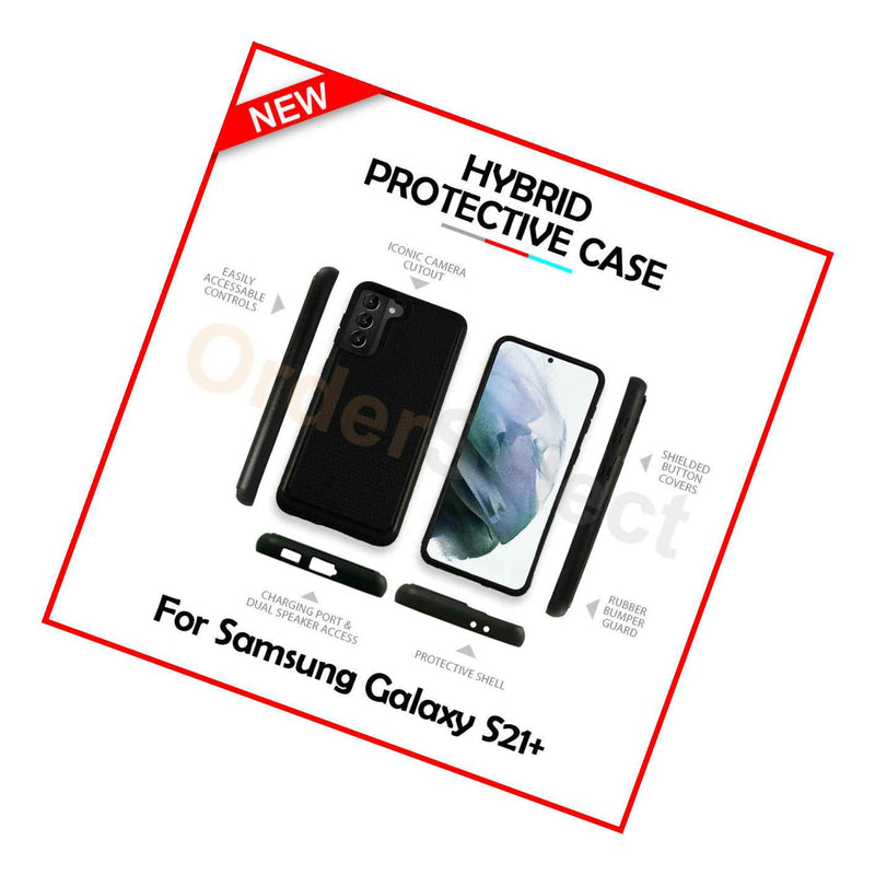 Case Hybrid Hard Shockproof Plastic Black For Samsung Galaxy S21
