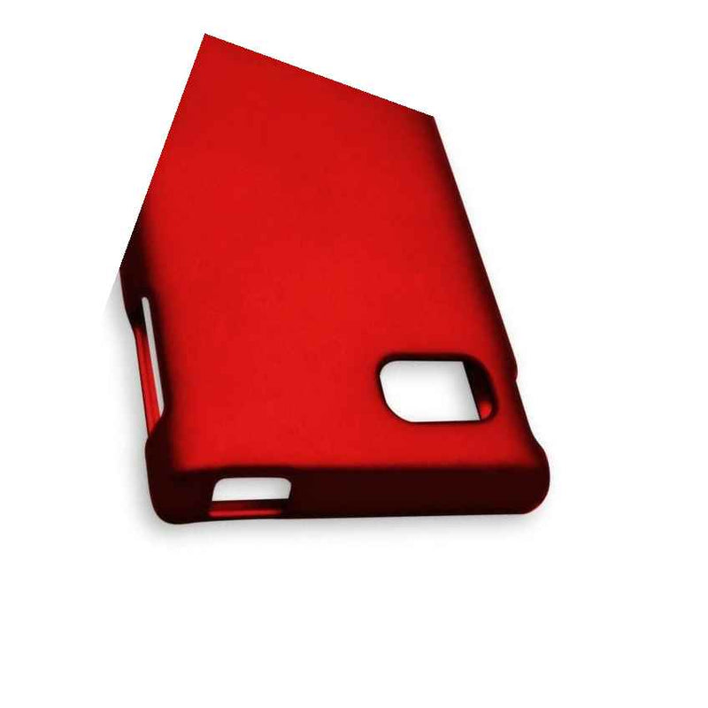 Red Case For Lg Optimus F3 Ms659 Hard Rubberized Snap On Phone Cover