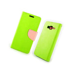 For Samsung Galaxy Grand Prime Wallet Case Neon Green Light Pink Folio Pouch