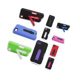 For Blackberry Z10 Case Hard Soft Dual Layer Black Red Hybrid Stand Cover