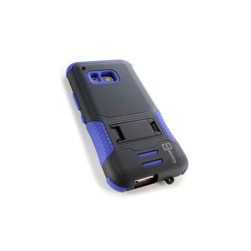 For Htc One M9 Hybrid Case Blue Black Shockproof Tough Phone Back Cover