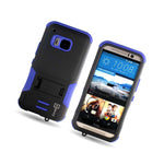 For Htc One M9 Hybrid Case Blue Black Shockproof Tough Phone Back Cover