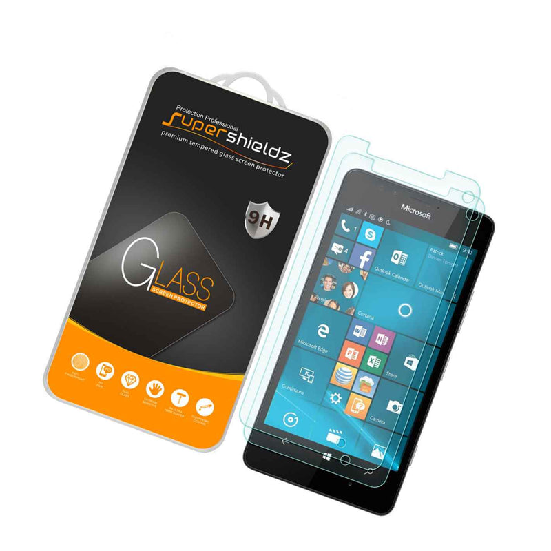 2X Supershieldz Tempered Glass Screen Protector Saver For Microsoft Lumia 950