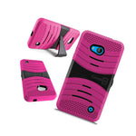 For Microsoft Lumia 640 Case Hot Pink Black Hybrid Tough Skin Phone Cover