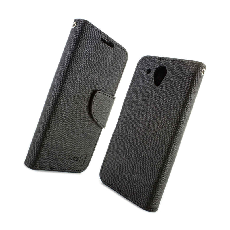 Black Phone Cover For Htc Desire 520 Card Case Holder Folio Pouch