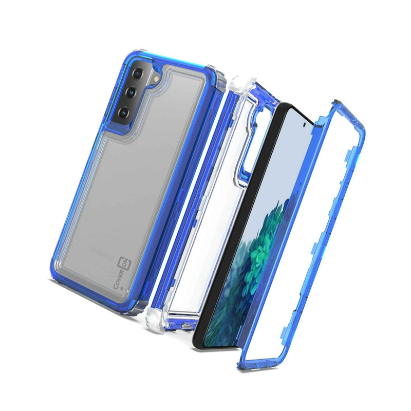 For Samsung Galaxy S21 Plus 5G Case Military Grade Blue Clear Hard Phone Cover