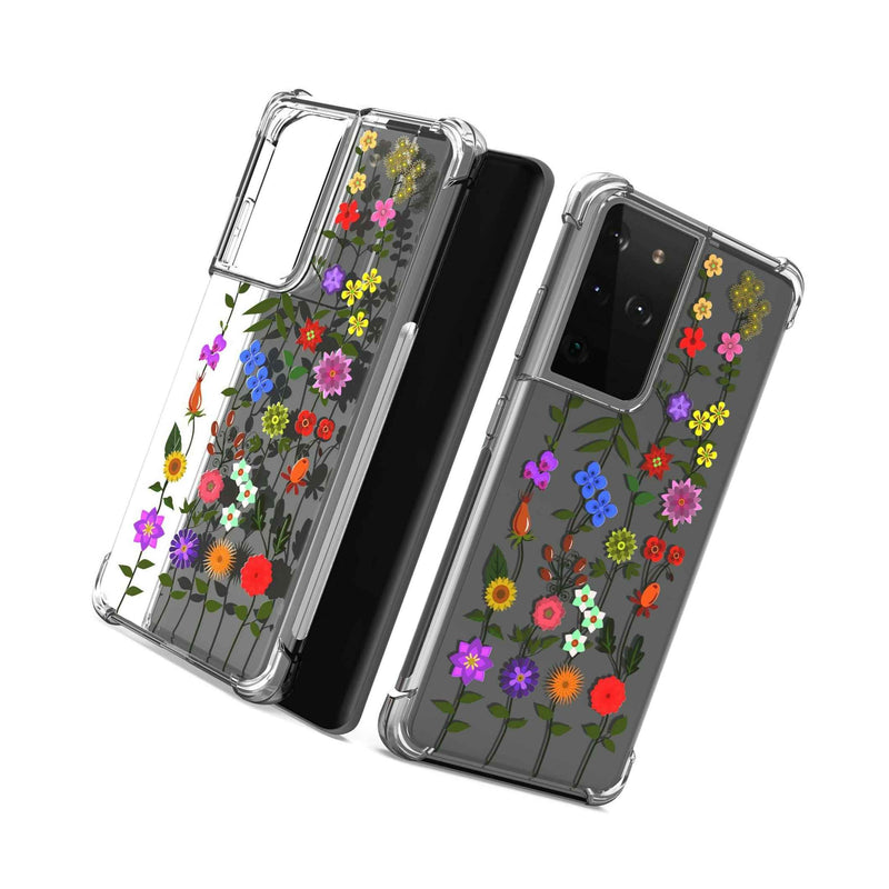For Samsung Galaxy S21 Ultra 5G Phone Case Slim Fit Flower Garden Soft Tpu Cover