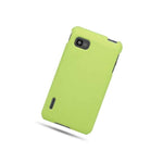 Neon Green Case For Lg Optimus F3 Ls720 Hard Rubberized Snap On Phone Cover