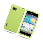 Neon Green Case For Lg Optimus F3 Ls720 Hard Rubberized Snap On Phone Cover