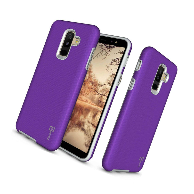 Purple Gray Phone Cover Hard Slim Fit Case For Samsung Galaxy A6 Plus 2018