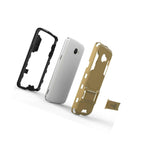 For Lg K5 Phone Case Armor Kickstand Slim Hard Cover Gold Black