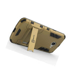 For Lg K5 Phone Case Armor Kickstand Slim Hard Cover Gold Black