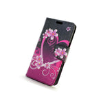 For Samsung Galaxy S6 Edge Plus Wallet Case Purple Love Design Folio Pouch