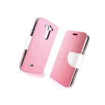 Coveron For Lg G3 Vigor Wallet Case Light Pink White Credit Card Folio Cover
