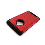 Red Dual Layer Diamond Hybrid Shockproof Cover Case For Nokia Lumia 830