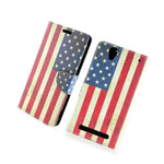Coveron For Sony Xperia T2 Ultra Case Wallet Pouch Folio Cover American Flag