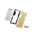 For Sony Xperia Xz1 Compact Phone Case Armor Kickstand Slim Hard Cover Gold