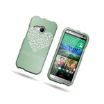 Coveron For Htc One Remix Mini 2 Case Ultra Slim Snap Cover Teal Cat Heart
