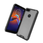 Black Hybrid Protective Clear Cover Hard Phone Case For Motorola Moto E6 Play