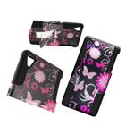 Pink Butterfly Dual Layer Hybrid Stand Cover Case For Sony Xperia Z2