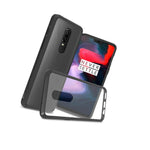 Clear With Black Trim Hard Slim Fit Back Cover Phone Case For Oneplus 6