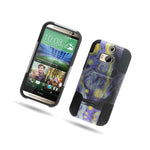 Starry Night Dual Layer Hybrid Stand Cover Case For Htc One M8