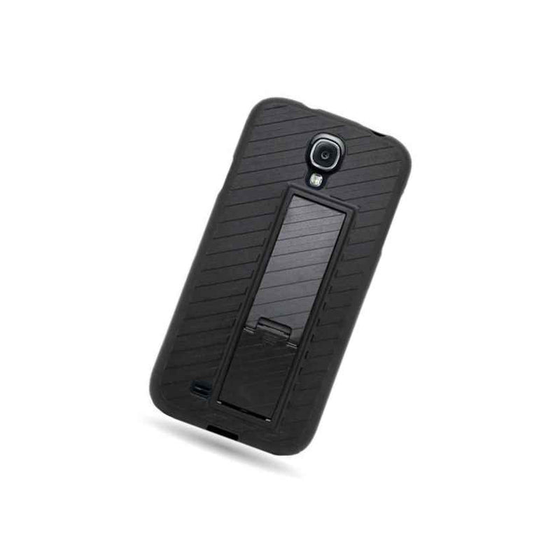 Black Tpu Flexible Stand Case Cover For Samsung Galaxy S4 Iv I9500