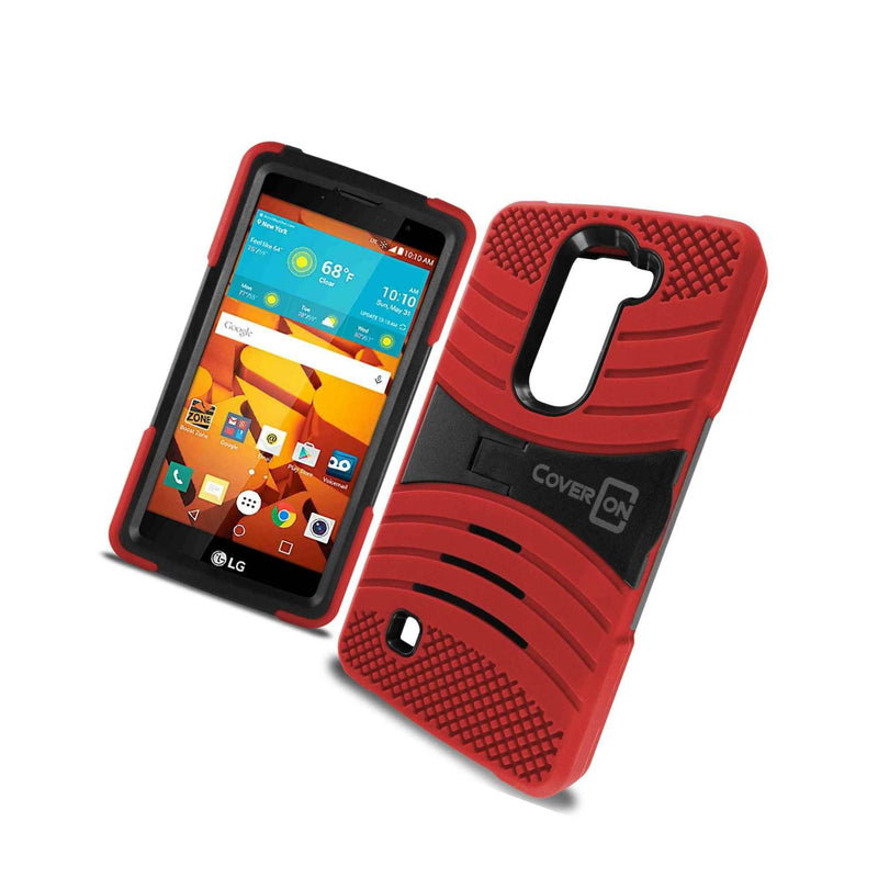 For Lg G4C G4 Mini Magna Case Red Black Hybrid Tough Skin Phone Cover