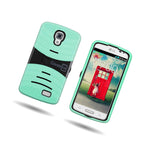 Coveron For Lg Access F70 Case Hybrid Kickstand Phone Cover Teal Black