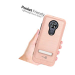 For Cricket Ovation At T Radiant Max Case Metal Kickstand Rose Gold Phone Cover