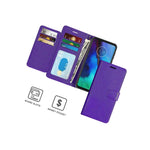 Purple Rfid Pu Leather Cover Card Wallet Phone Case For Motorola Moto G8 Power