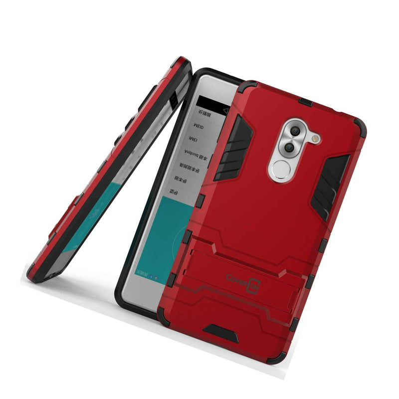 For Huawei Honor 6X Mate 9 Lite Slim Kickstand Case Hybrid Phone Cover Red