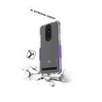 For Micromax T55 Case Flexible Tpu Slim Soft Phone Cover Clear With Purple Trim