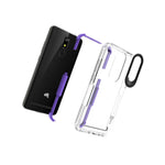 For Micromax T55 Case Flexible Tpu Slim Soft Phone Cover Clear With Purple Trim
