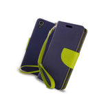 For Huawei Snapto Pronto Lte Wallet Case Navy Neon Green Folio Pouch