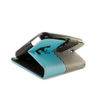 For Alcatel One Touch Elevate Wallet Case Blue Chevron Design Flip Folio Pouch