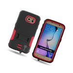 For Samsung Galaxy S6 Case Black Red Rugged Tough Hybrid Hard Phone Cover