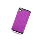 Coveron For Htc Desire 826 Case Hybrid Diamond Hard Purple Black Phone Cover