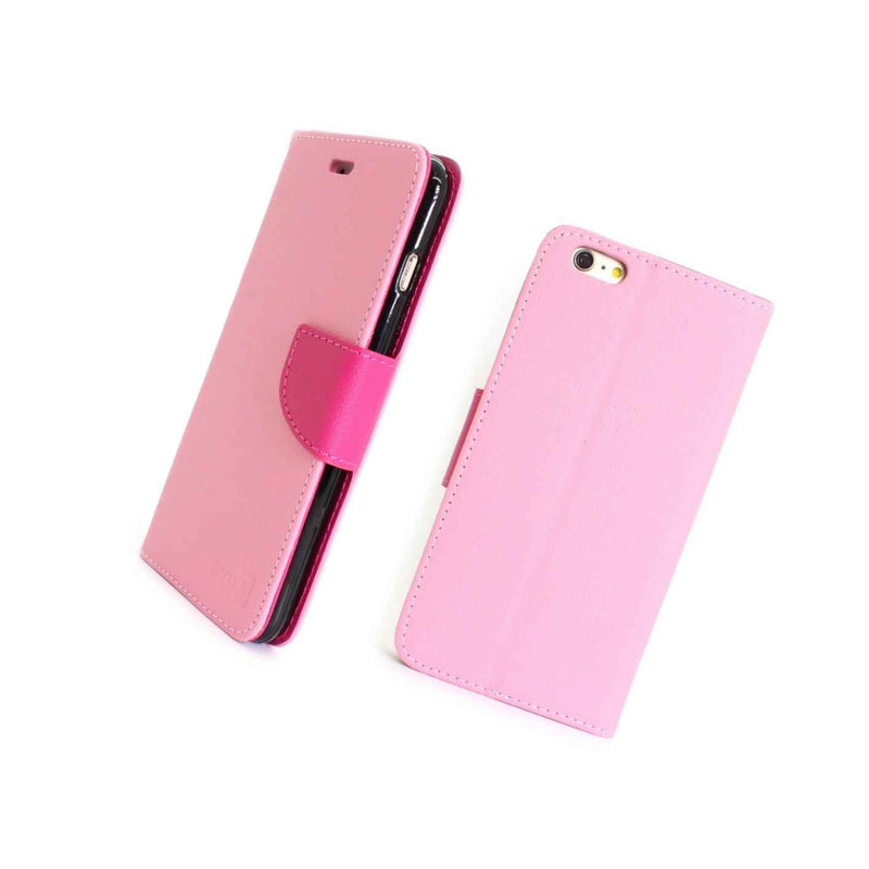 Coveron Apple Iphone 6S Plus 6 Plus Wallet Light Pink Hot Pink Credit Card
