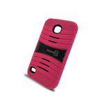 For Huawei Union Case Hot Pink Black Hybrid Tough Skin Phone Cover