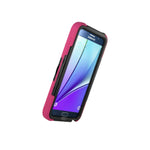 For Samsung Galaxy Note 5 Case Hot Pink Black Hybrid Tough Skin Phone Cover
