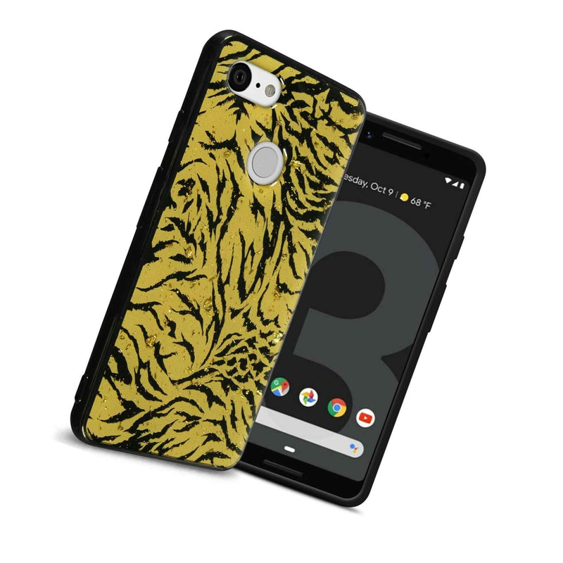 Tiger Print Cover Animal Skin Tpu Slim Glitter Phone Case For Google Pixel 3