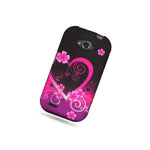Hard Cover Protector Case For Zte Savvy Z750C Purple Love Heart