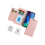 Rose Gold Rfid Pu Leather Cover Wallet Phone Case For Motorola Moto G8 Power