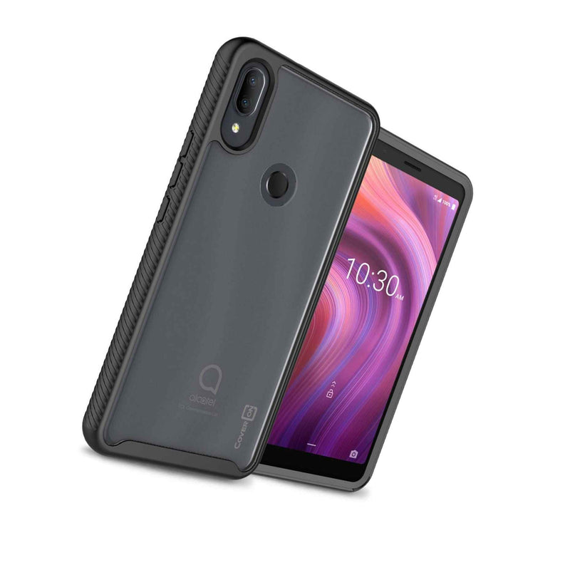 Black Trim Slim Fit Phone Case Heavy Duty Full Body Cover For Alcatel 3V 2019